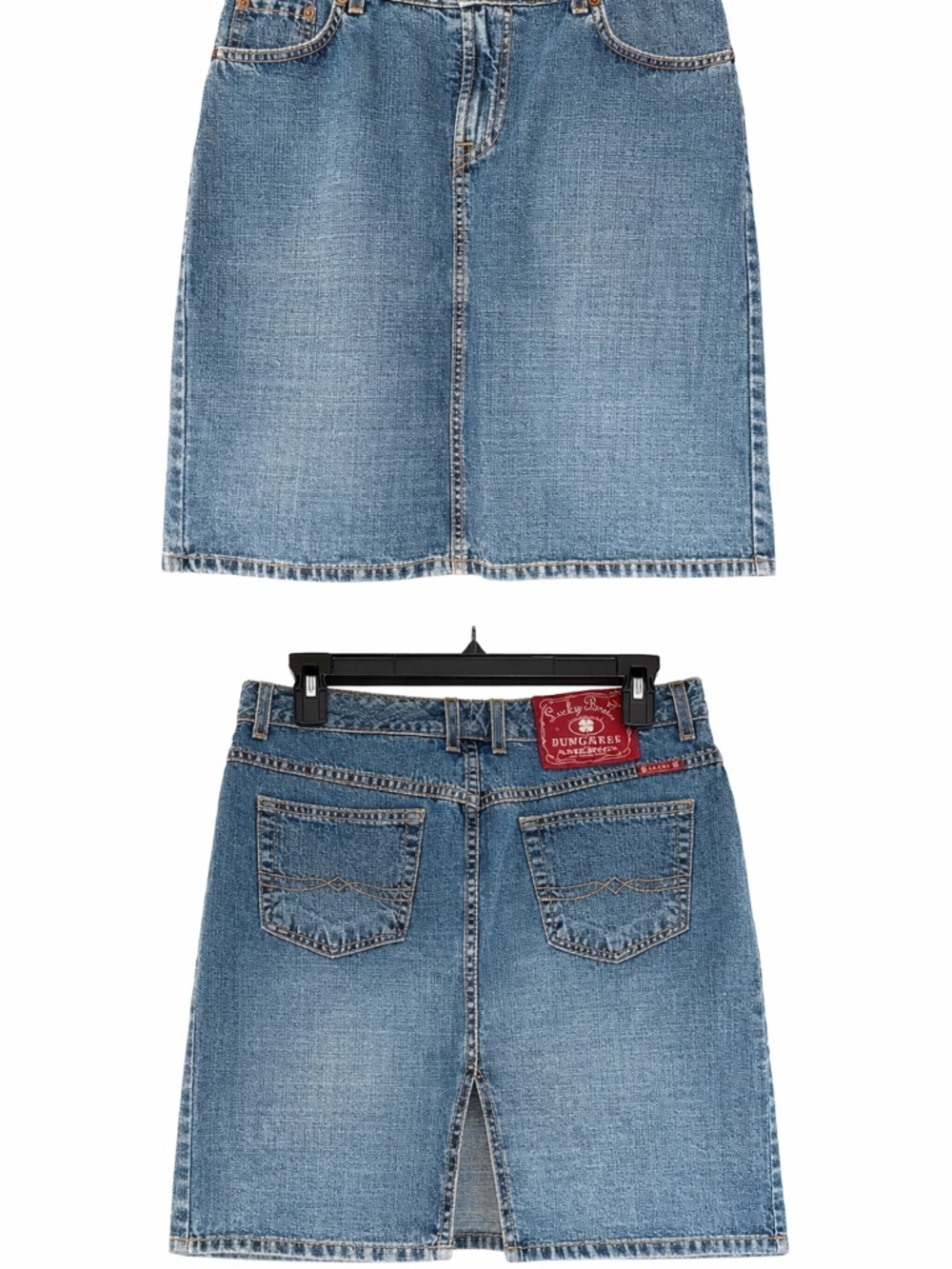 Lucky Brand Denim Skirt • Classic Wash • Mid Rise • Size 8